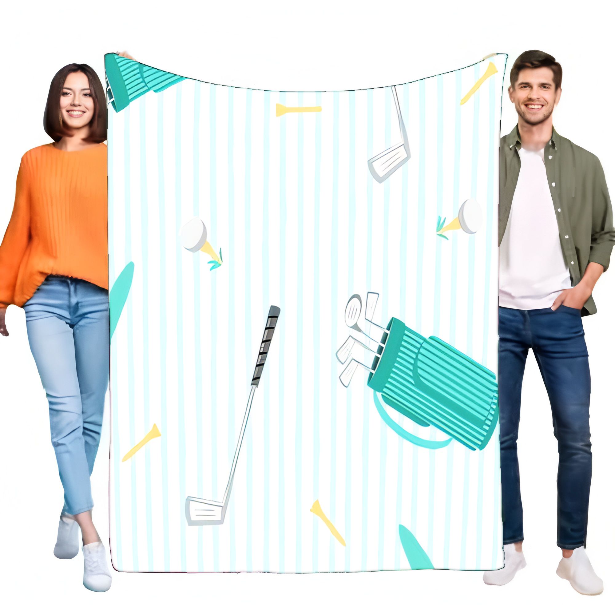 Outdoor Adventure Golf - Golf Theme Blanket Soft Warm Bed
