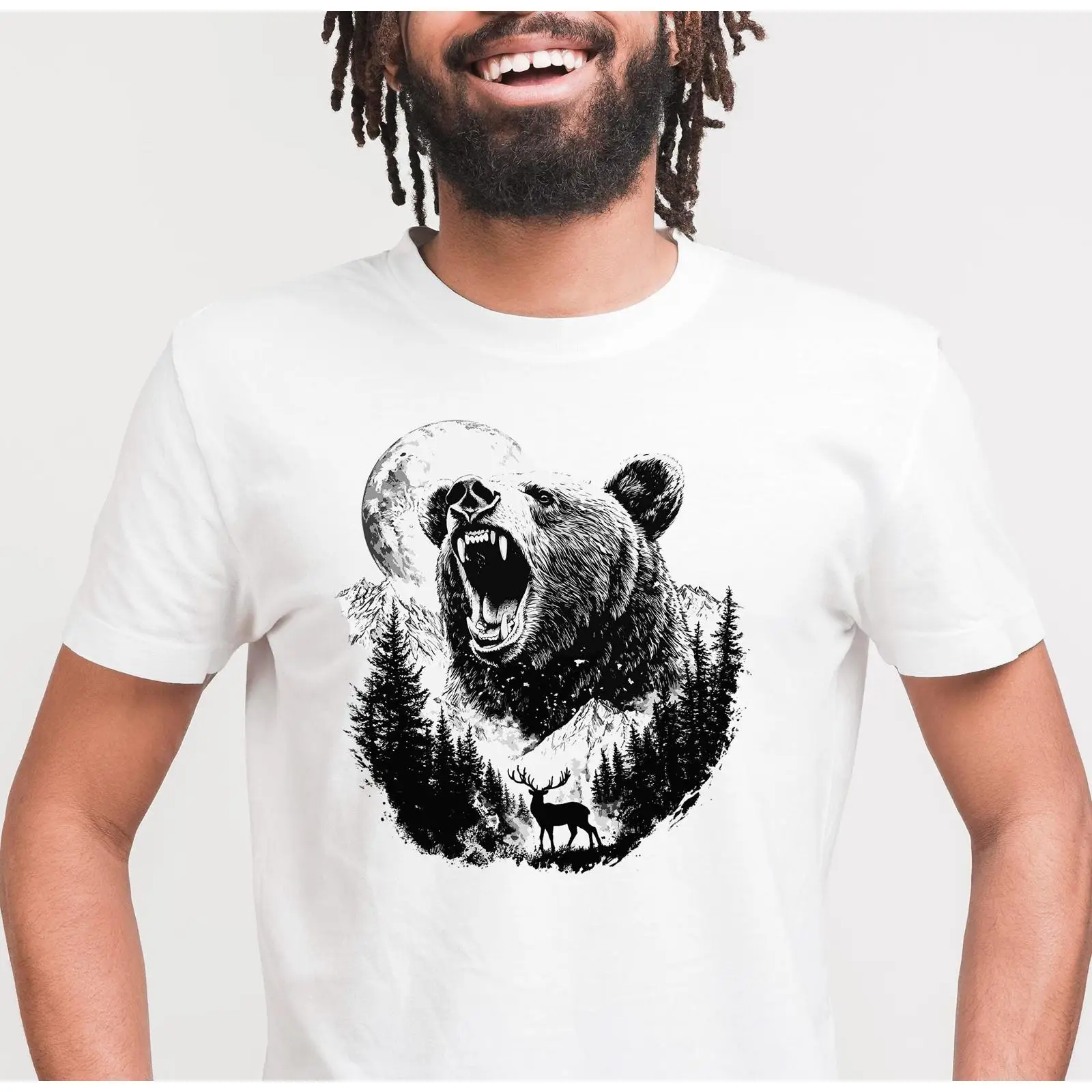 Wilderness Bear Deer T Shirt N - Outdoor Adventure Enthusiast recension och pris